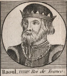 Portrait of Raoul of France (or Rodolphe, c. 890-936) King of the Franks - engraving from 