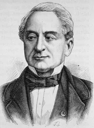 Portrait of Schneider. Engraving from the end of the 19th century in 