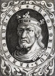 Portrait of Thierry II (? - 613), King of Burgundy and Austrasia