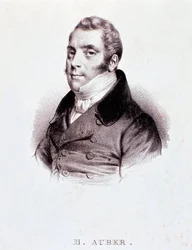 Portrait of English composer Daniel Francois Esprit Auber. Engraving. 19th century. Milan, Biblioteca del Conservatorio