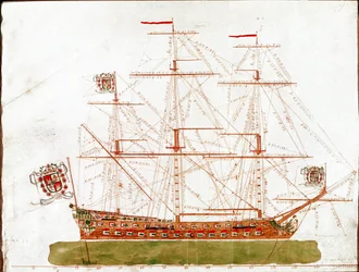Representation of a warship of the 17th century