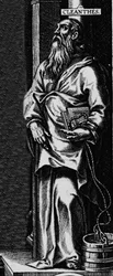 Representation of the Greek philosopher Stoicist Cleanthe (330-232 BC) Engraving from the frontispiece of Philosophical Works by Seneca