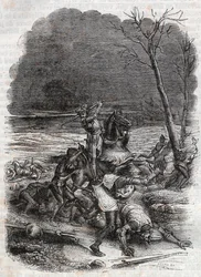 Roland Massacres the People of Cymosque - Engraving of 1851 from 