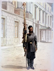 Russian Guard flag bearer under Nicholas II