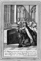 Saint Therese of Jesus or Saint Therese of Avila (1515-1582) praying