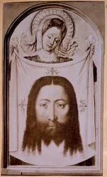 Saint Veronica showing the shroud with the face of Christ, from Flanders 15th century