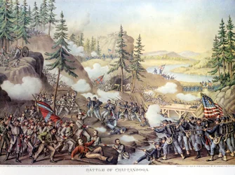 American Civil War: Battle of Chattanooga. Engraving