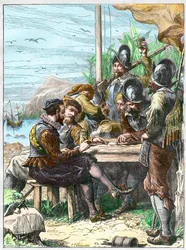 Sir Walter Raleigh at Trinidad, Getting Information from the Spanish Soldiers Regarding Guiana, 1595