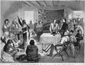 Sitting Bull and Buffalo Bill: Sitting Bull Council at Fort Walsh, British Territory, during the War with the Indians, October 1877