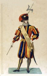 Swiss Guard of the Vatican City in Small Outfit