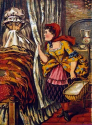 The Little Red Riding Hood. Tale by Charles Perrault (1697). Anonymous illustration