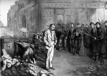 The Paris Commune in 1871. A Federate Taken Prisoner at the Corner of Montmartre and Aboukir Streets