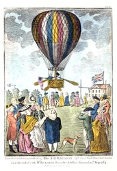 The air balloon as it ascended with Mr Lunardi from the artillery ground, 15th September, 1784