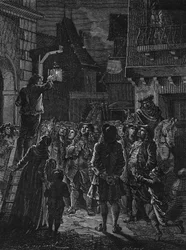 The bourgeois of Paris contemplate the first candlelight lamps. In 