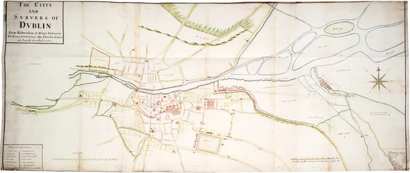 The City and Suburbs of Dublin from Kilmainham to Rings-End, Wherein the Rivers, Streets, Lanes, Alleys, Churches, Gates &c are Exactly Described 15th No. 1673
