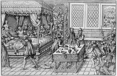 The death of Henry II, King of France, at the Palais des Tournelles in Paris, June 30