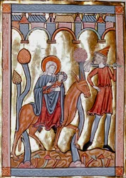 The flight to Egypt. Miniature from 