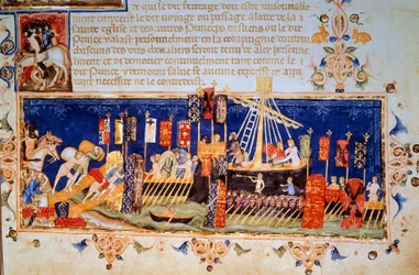 The Loading of Boats for the Miniature Crusade from Statutes of the Order of the Holy Spirit