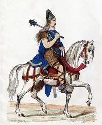 A Chief of the Franks - in Les Costumes civil et militaires des Francais dans travers les Siecles Paris F. Roy 1882