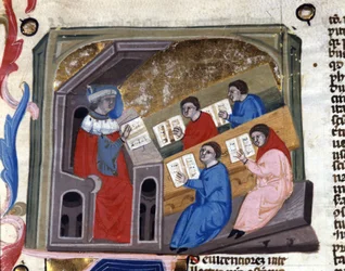 University. 14th century manuscript. Biblioteca Nazionale Braidense. Milan