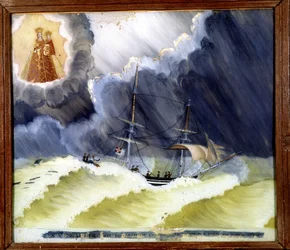 Vessel in difficulty - ex-voto of the Notre Dame de Laghet