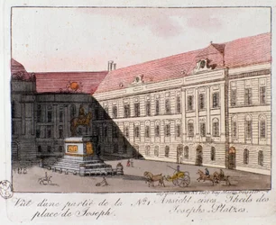 View of Joseph Square in Vienna, Austria. Engraving from 1815 Private collection