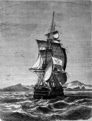 View of the Austrian Frigate Novara in Front of St. Paul