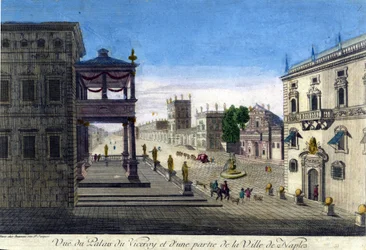 View of the Viceroi Palace and part of the city of Naples in 1760