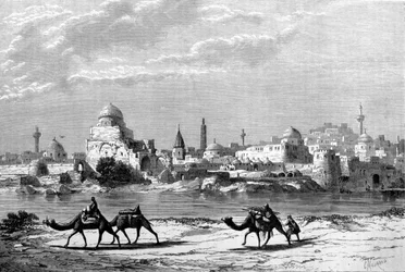 View of the city of Mosul on the Tigris in Iraq.