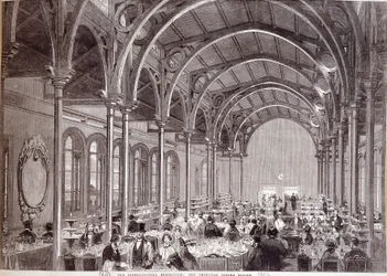 View of the Main Restaurant at the 1862 International Exhibition in London