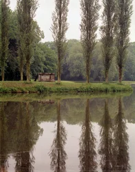 View of the tomb of the Swiss philosopher Jean Jacques Rousseau at Ermenonville
