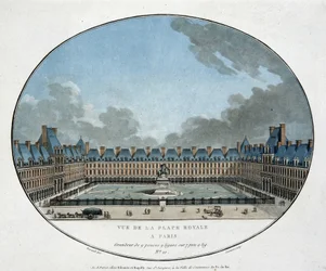 View of the Place Royale in Paris (Place des Vosges). engraving 18th century