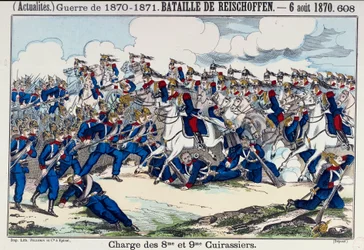 War of 1870-1871: View of the Battle of Froeschwiller and the Charge of the Battleships