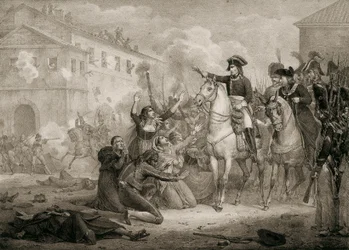 Spanish War of Independence (1808-1814): Spaniards implore Napoleon for mercy. Madrid, National Library.
