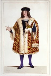 Portrait of Guillaume de Montmorency (ca. 1453 - 1531). Engraving of 1830.
