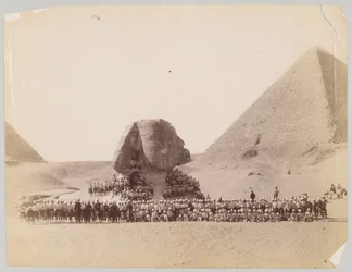42nd Highlanders in front of the Sphinx at Giza, Egypt