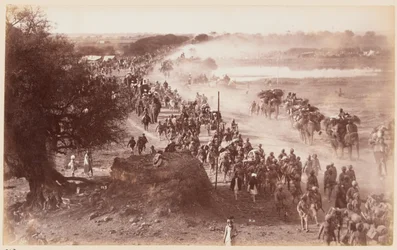 A Mountain Battery on the March during the Delhi Camp of Exercise