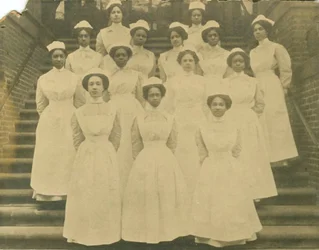 Group portrait of Lincoln School nurses
