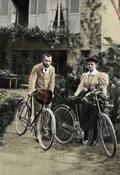 Pierre and Marie Curie in their garden