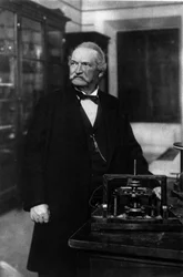 Portrait of Antonio Pacinotti Italian physicist (1841-1912) with his Ring (Anello)