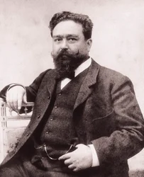 Portrait of Isaac Albeniz (1860-1909), Spanish pianist and composer. Photography, 1886