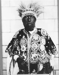 Portrait of Menelik II (1844 - 1913) King of Ethiopia.