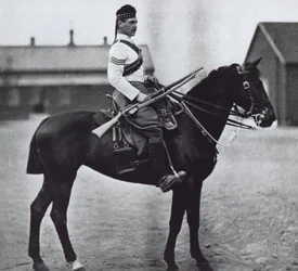 Sergeant of the 92nd Gordon Highlanders, equipped as a mounted infantryman
