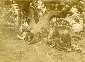 Seven of the Leading Members of the Church Missionary Society in Sierra Leone and Nigeria Sitting Beneath the Wilberforce Oak at Keston, Kent, United Kingdom
