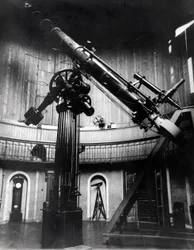 The Schmidt telescope by Giovanni Virginio Schiaparelli (1835-1910) astrophysicist in Brera (Milan)