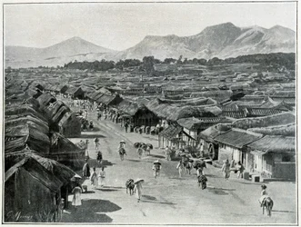 View of the Main street of Seoul, capital city of Korea in the 19th century
