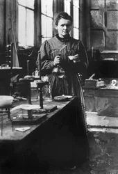 Marie Curie in Her First Laboratory in Paris, 1898