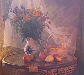 Delicate Flowers and Fruit