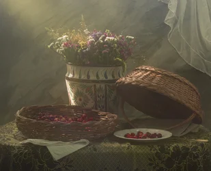 Rustic Cherry Still Life