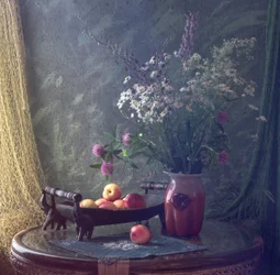 Rustic Flowers and Fruit